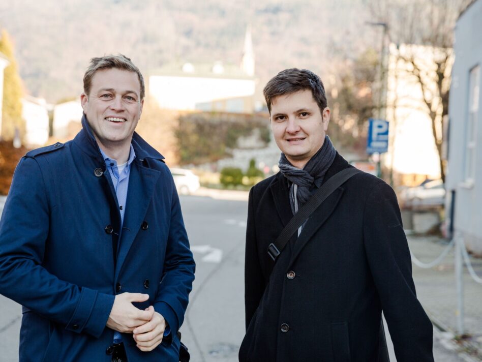 Landesrat Stefan Kaineder mit Stadtrat Martin Schott beim Antrittsbesuch in Bad Ischl