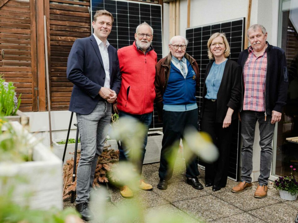 Umwelt- und Klima-Landesrat Stefan Kaineder, Ludwig Eidenhammer, Franz Molterer, Klimaschutzministerin Leonore Gewessler und Otmar Penz.