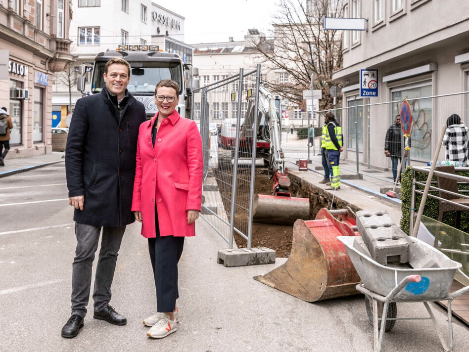 Umwelt- und Klima-Landesrat Stefan Kaineder mit der Linzer Klima-Stadträtin Eva Schobesberger