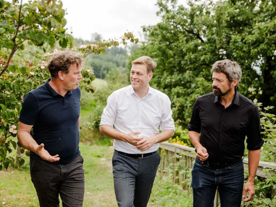 Klaus Bauernfeind, Landesrat Stefan Kaineder, Franz Essl