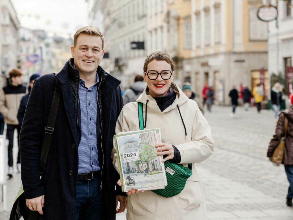 Umwelt- und Klima-Landesrat Stefan Kaineder und Klimastadträtin Eva Schobesberger sehen Klimaanpassung als zentrale Zukunftsaufgabe für die Stadt- und Landespolitik.