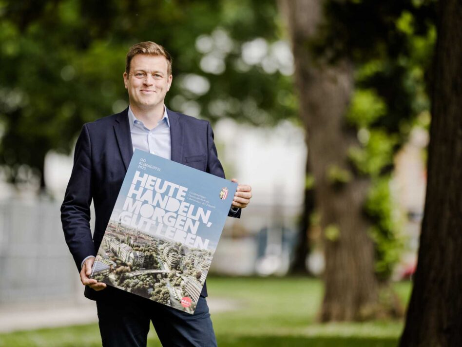 Umwelt- und Klima-Landesrat Stefan Kaineder lädt am 17. Juni zum Oö. Klimagipfel ins Lentos ein.